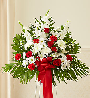 Heartfelt Sympathies Red &amp;amp; White Standing Basket